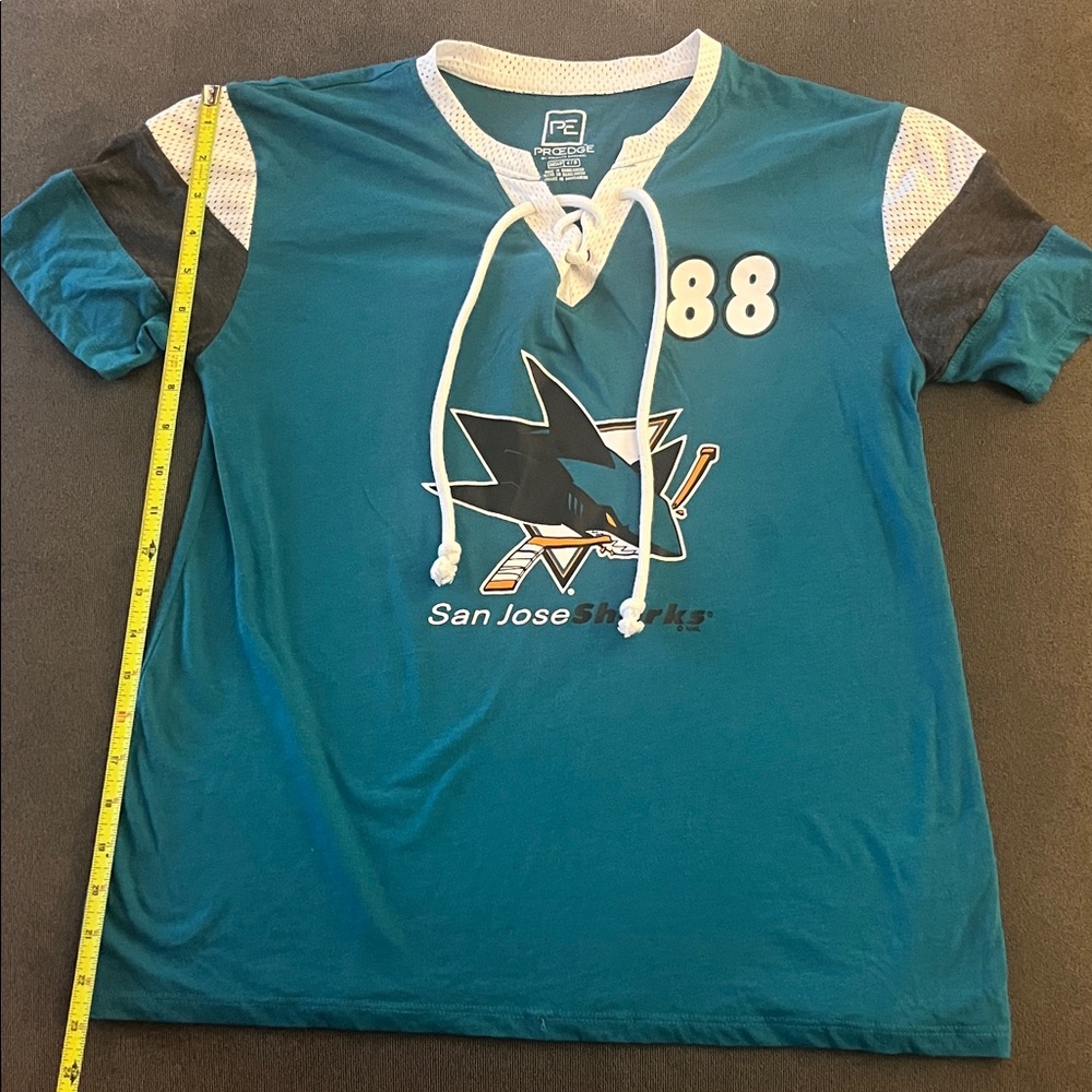 Reebok Teal San Jose Sharks  Jersey Tie Shirt